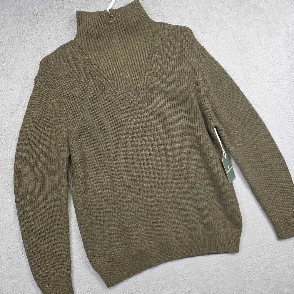 Mutual Weave Fisherman Sweater Mens XL Green Chunky Knit Preppy Business Casual - Picture 2 of 13